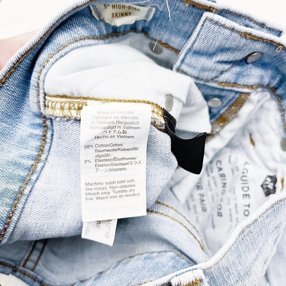 Madewell 9" High Rise Skinny Denim Jeans Button Fly Light Wash SZ23 - Picture 6 of 9